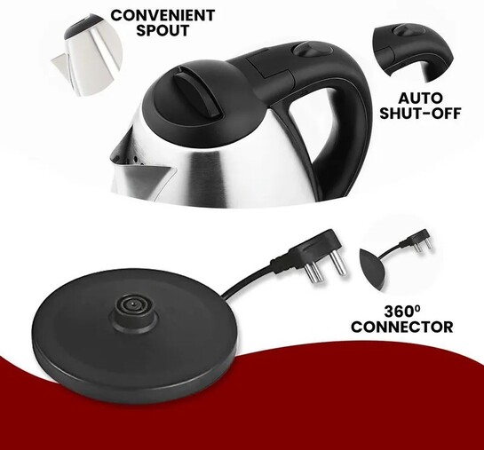 CADLEC Aquanix Electric Kettle (1.8 L, Silver)