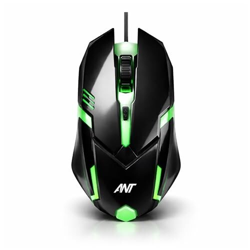 Ant Globe 12 Wired Optical Gaming Mouse - 2400 DPI High-Precision Sensor (Black)