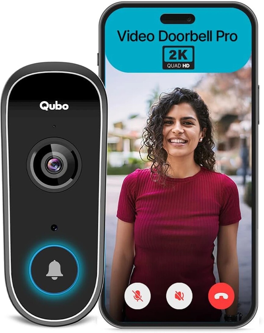 ubo Smart WiFi Video Doorbell Pro 2K|3MP|Instant Video|2-Way Talk|AI App Alert,Alarm Video Door Phone