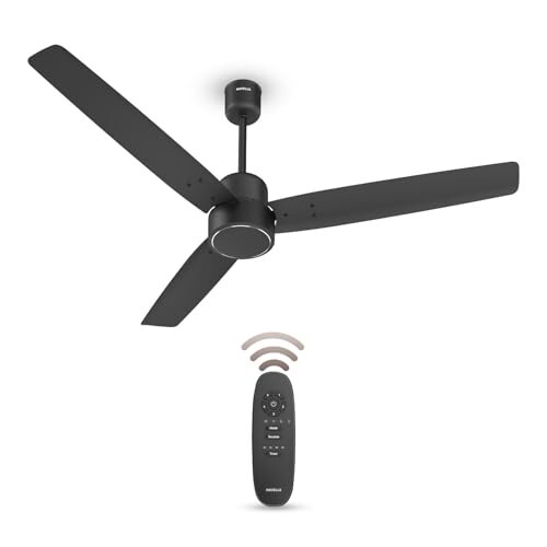 Havells FAB BLDC Ceiling Fan 1200mm (Made In India), 380 RPM, Savings Upto 65%, Reverse Rotation, 4 Modes (Boost,Sleep,Breeze,Mop), Low Wattage 30W, Low Noise,Black