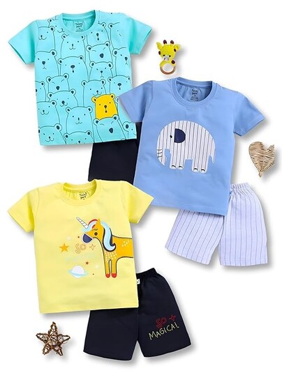 Cute Kids Summer T-Shirts & Shorts Combo Pack