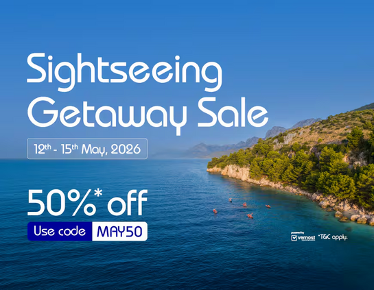 Indigo Sightseeing Gateway Sale - 50% Off (12th - 15th April'26)