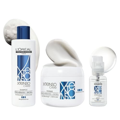 L'Oréal Professionnel Xtenso Care Shampoo + Mask + Serum Combo Pack For Straightened Hair (250Ml + 196Gm + 50Ml)| Hair Care Regi For Straightened Hair, Pack Of 1