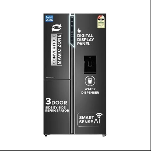 Haier 592L Frost Free 3-Door Water Dispenser 3 Star Side by Side Refrigerator