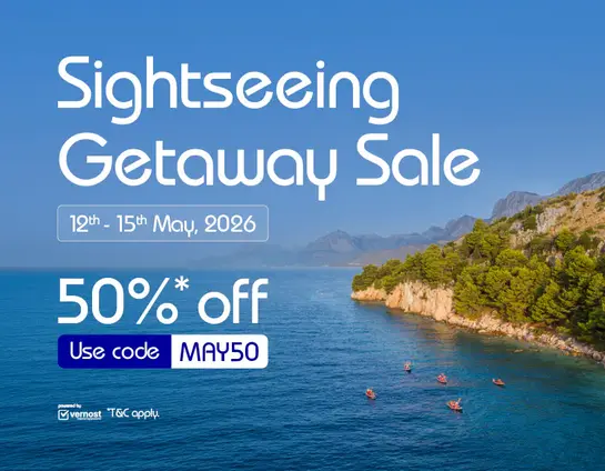 50% off upto ₹2500 at May Sale- Sightseeing at Indigo