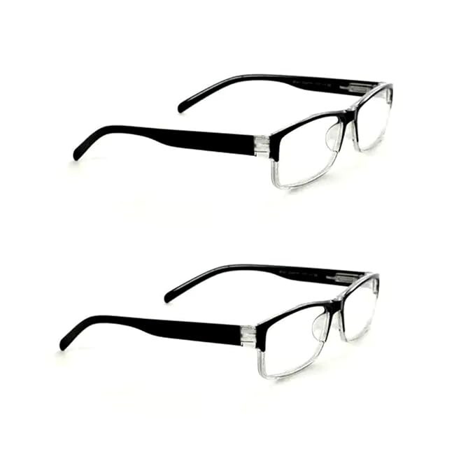 Combo Pack of 2 Reading Glasses for Men & Women | Lightweight Power Eyeglasses (Single Vision) | Available in +1.00 to +3.00 | All Day Comfort