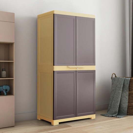 Nilkamal Freedom Big FMM Plastic Cabinet | 3-Year Warranty | 4-Shelf Storage Cupboard with Doors
