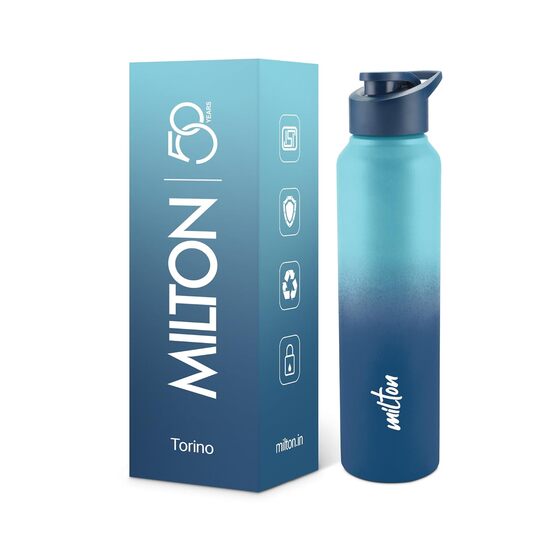 MILTON Torino 1000 Stainless Steel Water Bottle, Leakproof Lid