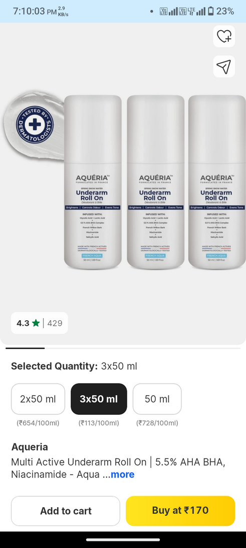 Underarm Roll On | 5.5% AHA BHA
