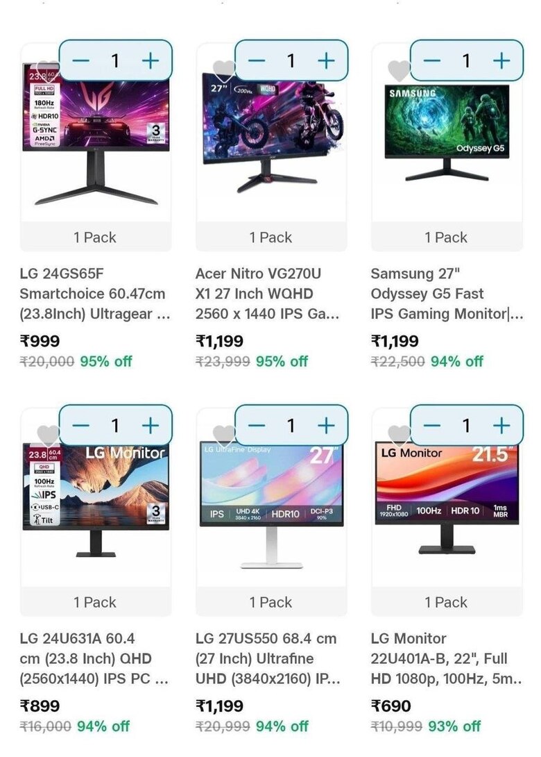 Jiomart Big Loot monitor at very low price 