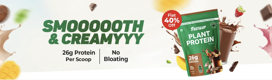 Fastandup - Flat 40% off on Plant Protein + Get Extra 5% off on Prepaid Orders