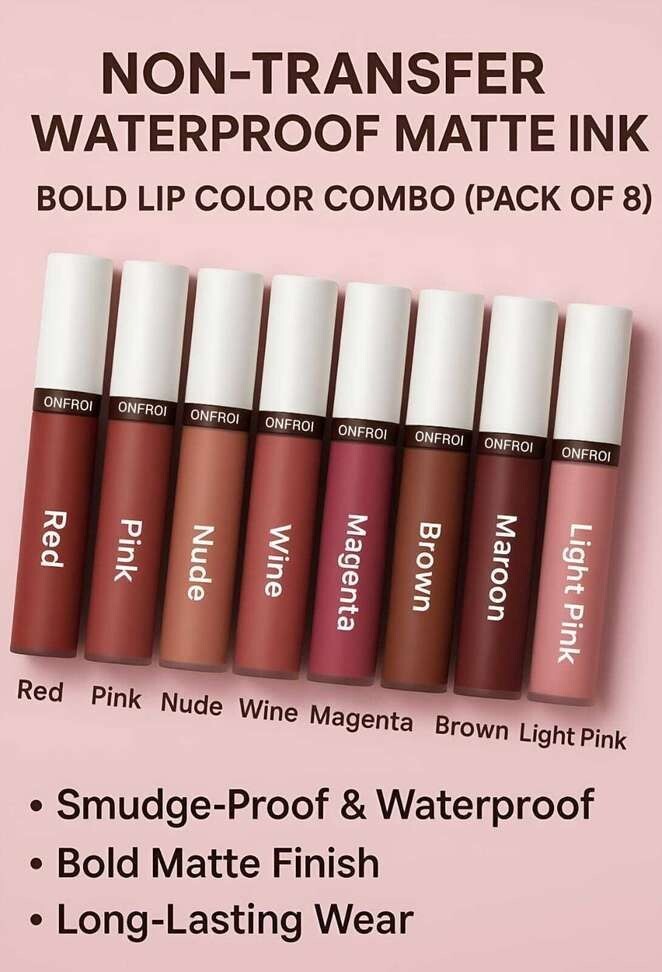 liquid lipstick combo pack of 8