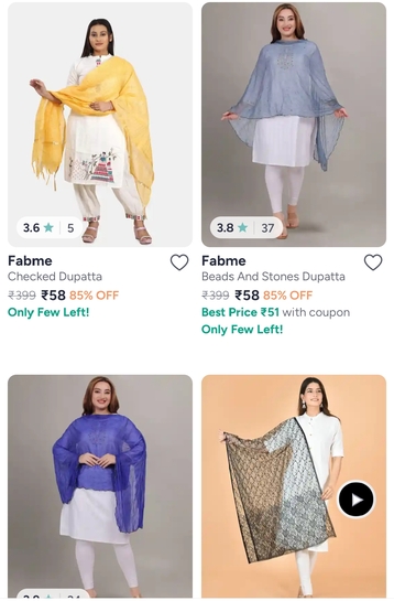 Myntra - Women's Dupatta @ Rs.58 | BUY BEFORE STOCK ENDS!! 