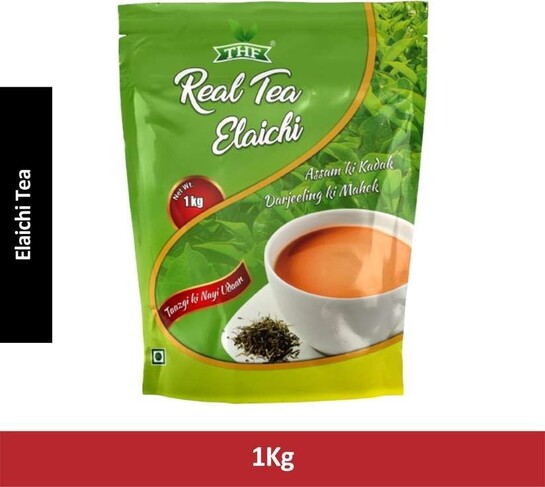 Thf real tea elaichi – 1kg, cardamom flavour, ctc tea blended with 100% natural cardamom black tea pouch