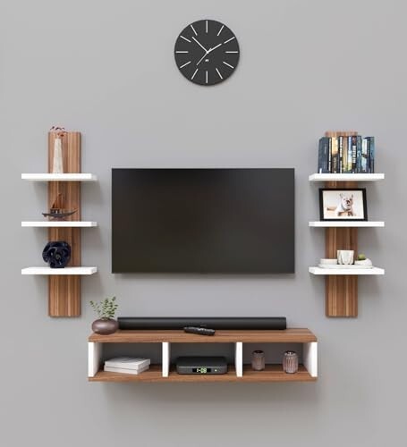 Spyder Craft Tokyo Engineering Wood Wall Mount TV Entertainment Unit Set Top Box