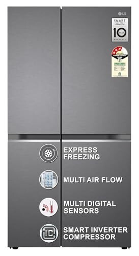 LG 655 L, 3 Star, Frost-Free Smart Inverter Double Door Side-By-Side Refrigerator