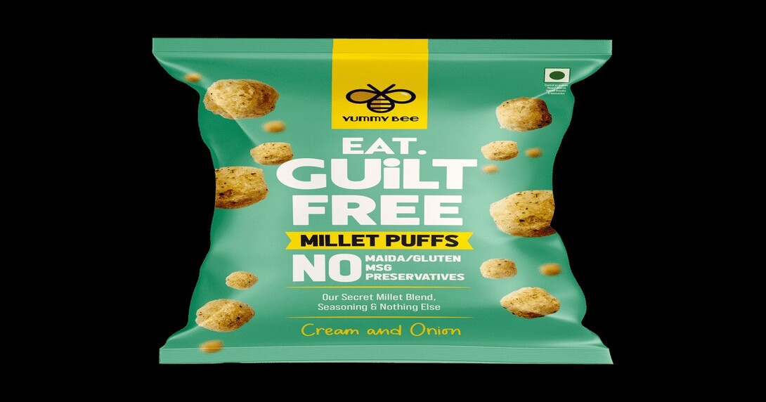 Yummy Bee Millet Puffs(Cream Onion) on Instamart: 