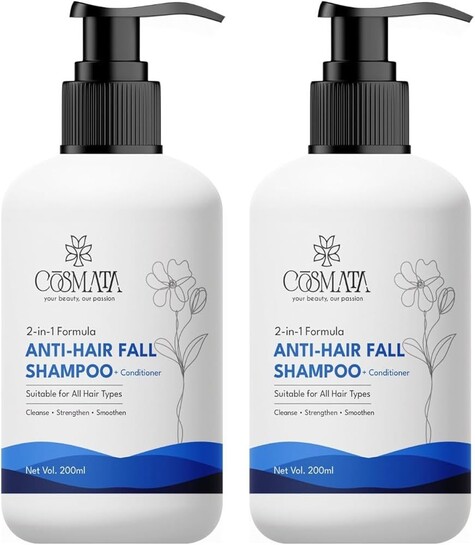 Anti-Hair Fall Shampoo & Conditioner | 2-in-1 Formula | Strengthens Roots, Reduces Hair Fall & Boosts Shine | Suitable for All Hair Types | 200ml