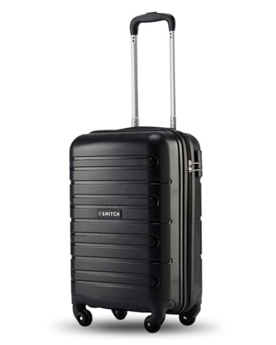 SNITCH Loop Cabin Size Black Polypropylene Hard Travel Suitcase - Trolley Bag 