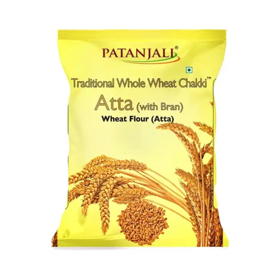 Zepto : Patanjali Wheat Flour Atta with Bran 5kg (Location Specific)