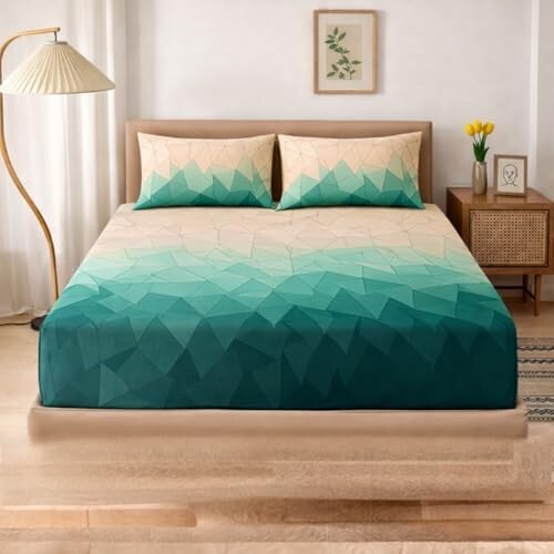 Cotton Elastic Fitted Bedsheets with 2 King Size Pillow Covers