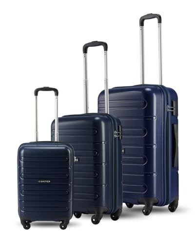 SNITCH Loop 3Pc Set Blue Polypropylene Hard Travel Suitcase 