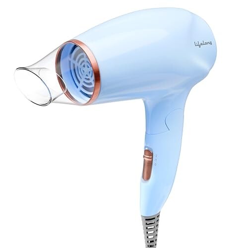 Lifelong Hair Dryer for Women & Men | 1200W Foldable & Compact Hair Dryer Machine (Blue)