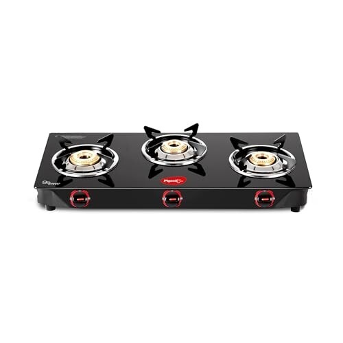 Pigeon by Stovekraft Aster 3 Burner Gas Stove with High Powered Brass Burner Gas Cooktop (14267)