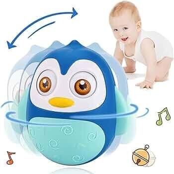 Roly Poly Tumbling Penguin Toy | Musical Wobbling Baby Toy | 3 Months+