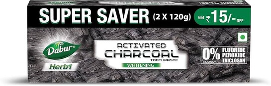 DABUR Herb'L Activated Charcoal Toothpaste 240G
