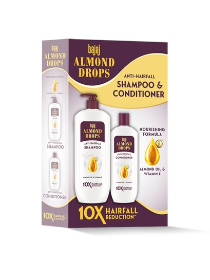 BAJAJ CONSUMER CARE Almond Drops Anti Hairfall Combo Shampoo 340ml & Conditioner 175ml 