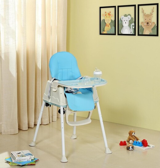 Supples 4-in-1 Baby High Chair | Portable Detachable Feeding Chair | Blue