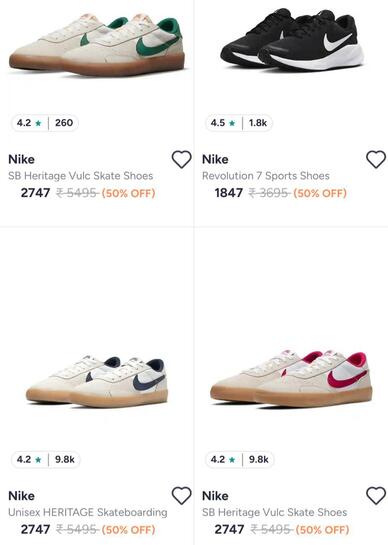 Nike shoes 60% off and apply coupon for extra discount 