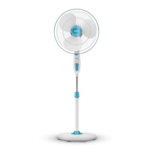 Havells Gatik Pro 400mm Pedestal Fan| 120 Ribs Guard for Safety| Blue