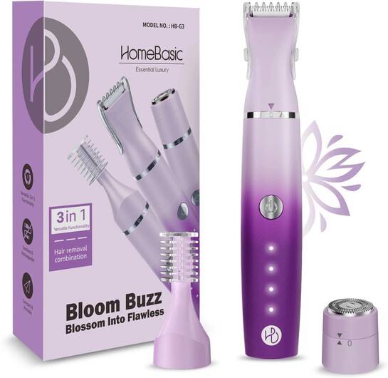  HomeBasic Women’s 3-in-1 Trimmer at Just ₹912  USB-C Rechargeable | Waterproof | Painless Hair Removal