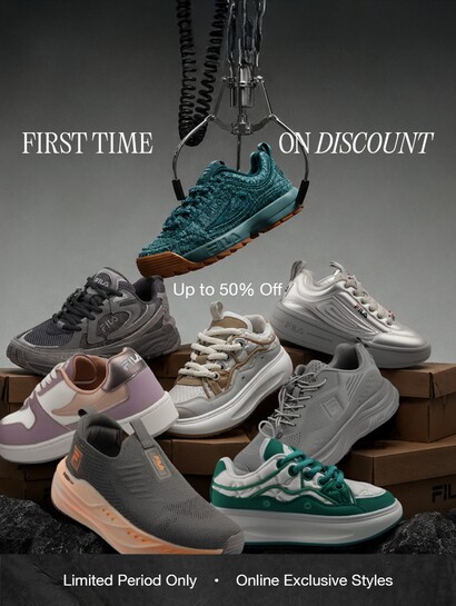 Fila - First Time on Discount | Upto 50% off |  Launch Offer Flat ₹499 OFF for First 100 Customers | Flat 5% Off