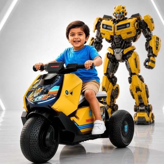 Transformers Kids Electric Bike | Rechargeable 6V Battery EV Ride On | Music & LED Lights | BIS Certified | Age 2-5 Yrs (LLEV999) - ₹2,999 after 5% Coupon (MRP ₹11,999)