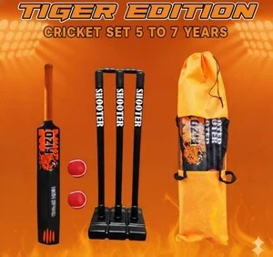 fizo Heavy PVC Cricket Kit For 5-8 Years Kids 1 Bat Size-3, 1Set Wicket, 2 Ball & Bag Cricket Kit