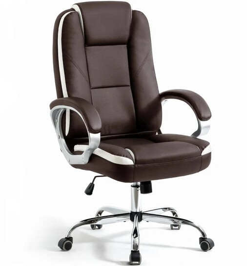 Adiko White Office chair (Brown & White, Optional Installation Available)