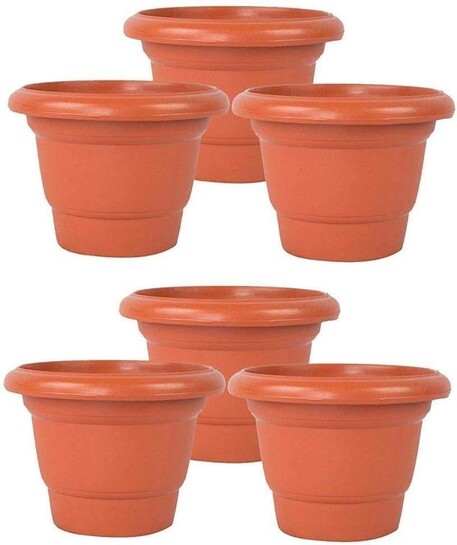 pack of 6 (8 inches gamla) (pots) for home decorative plant