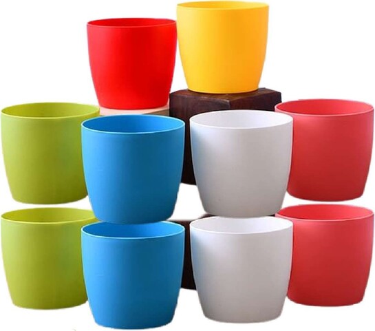 plastic cool pot, multicolor 10 x 10 x 8 cm 10 pieces plant container set