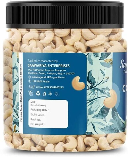 Sanwariya Premium Natural Whole Kaju/ Cashews Crunchy & Nutritious Cashew Nuts Cashews 200G