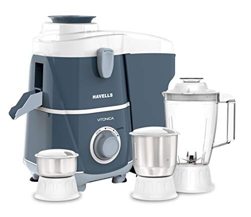 Havells Vitonica 500W Juicer Mixer Grinder 3 Stainless Steel Jars [₹390 Discount coupon]
