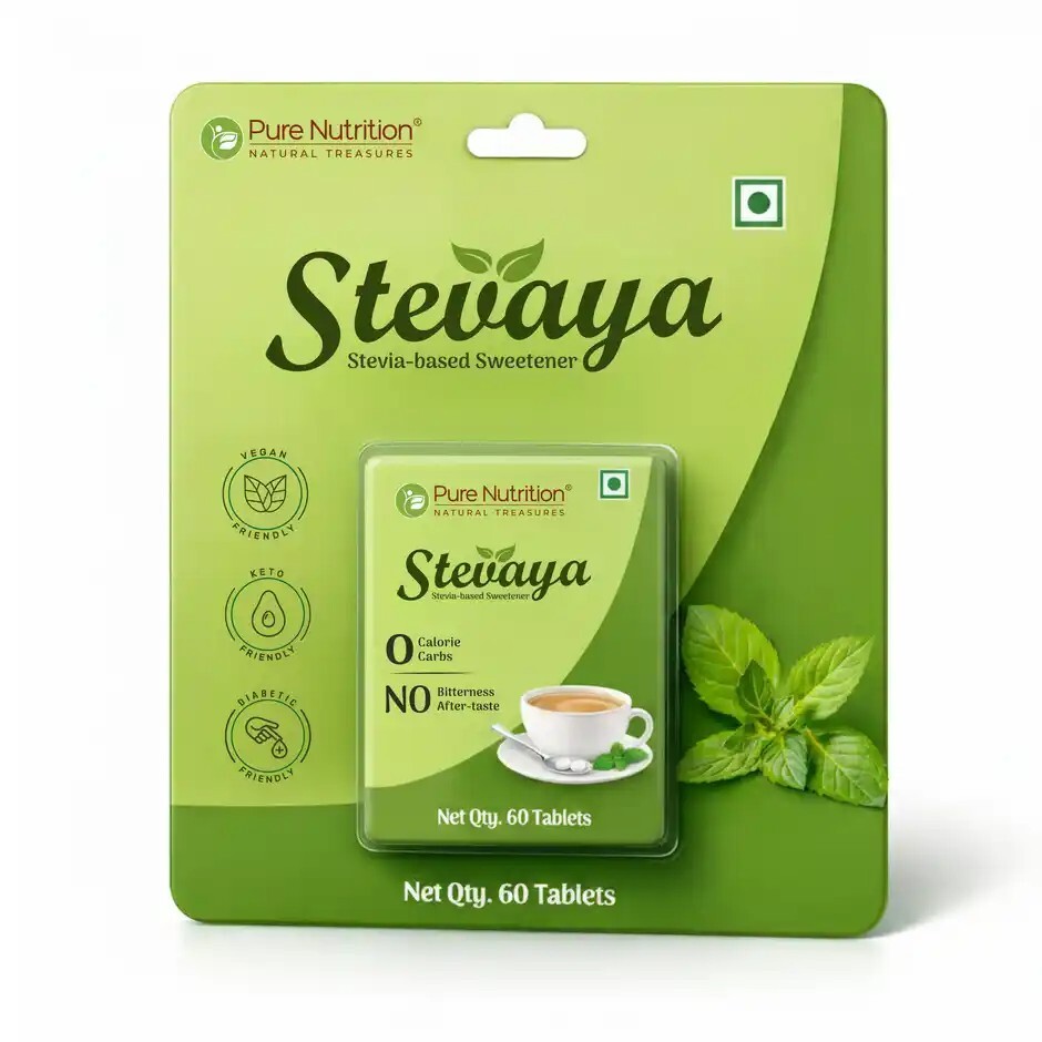 Zepto : Pure Nutrition Stevaya Stevia Tablets | Zero-Calorie Sweetener 60 pcs