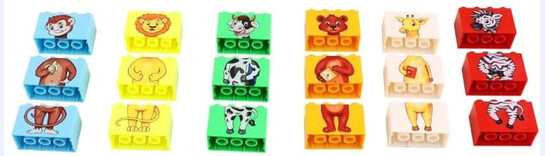 Negi Play Blocks Mix & Match Animals for Kids 6 Buildale Animals Block Puzzles