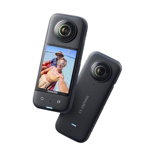 insta360 X3 Action Camera, 1/2" Sensor, 5.7K 360 Capture, 4K Single Lens Mode, Black