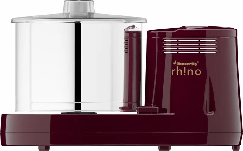 Butterfly Rhino 2L Wet Grinder (150W, SS Drum, Shockproof, Cherry Red)