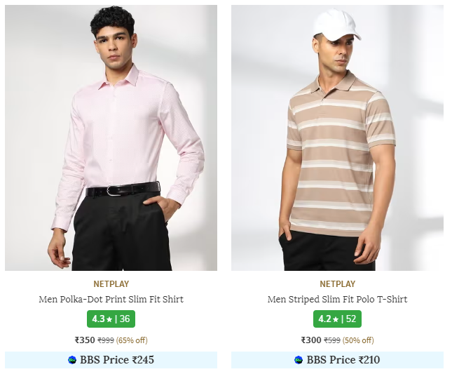 Upto 75% Off On NETPLAY Clothing