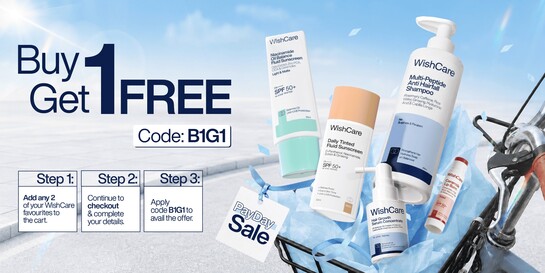 WishCare - Pay Day Sale  Buy 1 Get 1 Free + 5% OFF on all Prepaid Orders