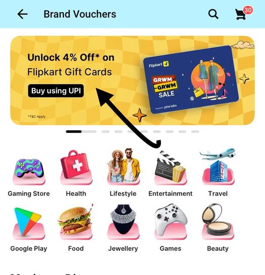 Flipkart x Gift Card @4% off | UPI